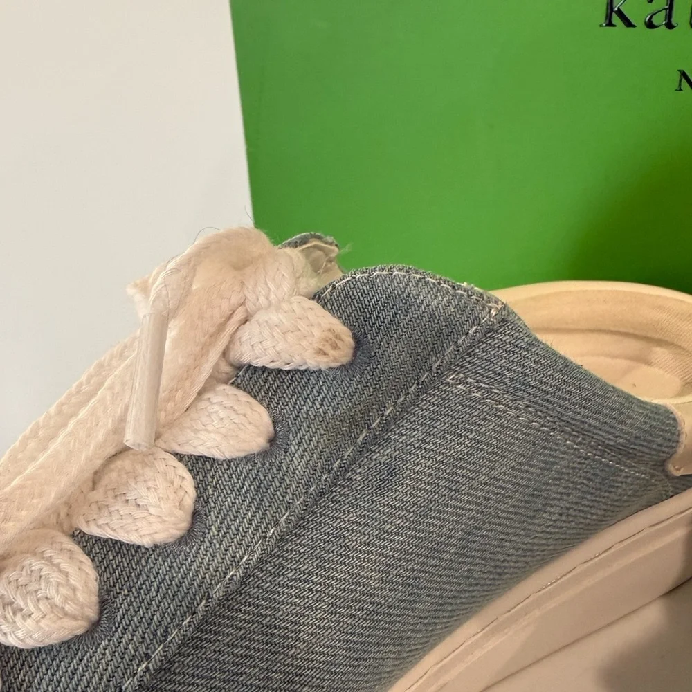 Kate Spade Women’s Denim and Cream Slip-On Sneakers - Picture 4 of 9